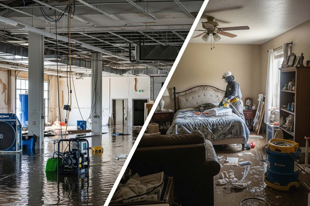 flood water damage restoration for both residential and commercial spaces in hobart