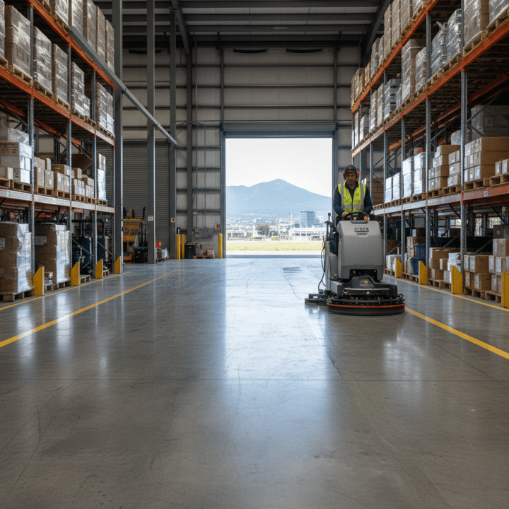 Warehouse Floor Scrubbing in Hobart