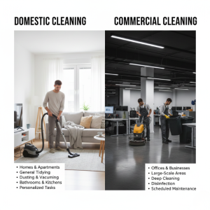 Difference Between Domestic and Commercial Cleaning